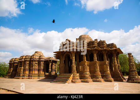 The Sun Temple, Hindu temple dedicated to the solar deity Surya (Sun). Modhera village of Mehsana district, Gujarat, India Stock Photo