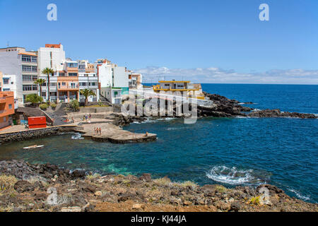 Bath platform at the tiny fishing village El Tablado, Tenerife island ...