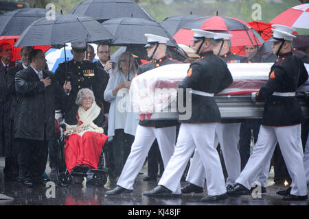 The graveside service for John Glenn takes place in Arlington National Cemetery (33877763195) Stock Photo