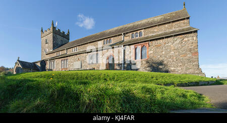 The Parish Church of St. Michael and All Angels, on a hill at Hawshead, Cumbria, UK Stock Photo