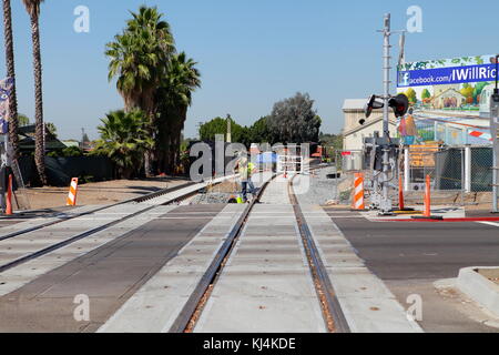 MONROVIA, CALIFORNIA, USA - SEPTEMBER 10, 2014: Official groundbreaking for the Monrovia Station on the Los Angeles Gold Line. Stock Photo