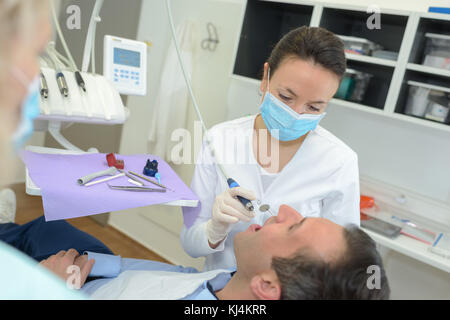 dentist femalewith customer Stock Photo