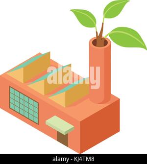 Factory icon, isometric style Stock Vector