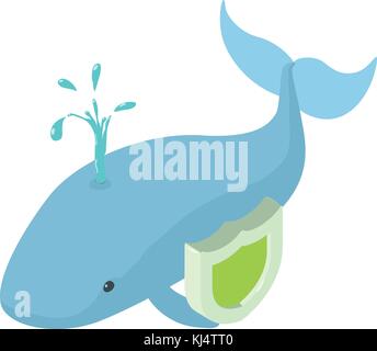 Whale icon, isometric style Stock Vector