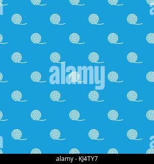 Yarn ball toy for cat pattern seamless blue Stock Vector