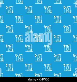 Oil derrick pattern seamless blue Stock Vector