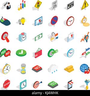 Speedometer icons set, isometric style Stock Vector