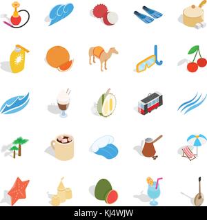 Ankara icons set, isometric style Stock Vector