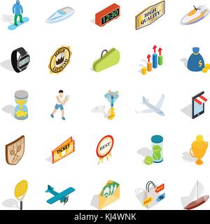 Receiving a reward icons set, isometric style Stock Vector