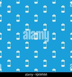 Alkaline battery pattern seamless blue Stock Vector