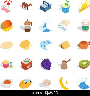 luxuriate icons set, isometric style Stock Vector