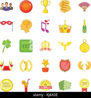 Resolution icons set, cartoon style Stock Vector