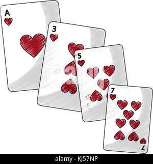 hearts suit french playing cards icon image  Stock Vector