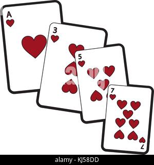 hearts suit french playing cards icon image  Stock Vector