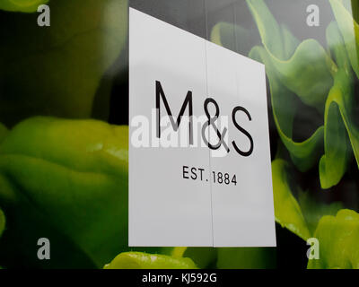 Marks and Spenser window display, company founded in 1884 by Michael Marks and Thomas Spenser Stock Photo