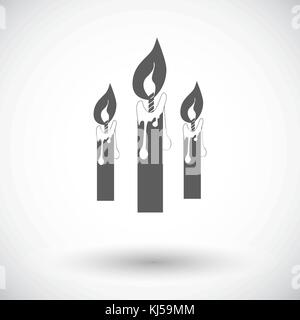 Candles. Single flat icon on white background. Vector illustration. Stock Vector