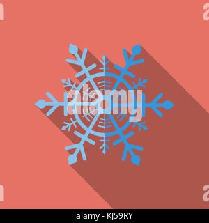 Snowflake icon. Flat vector related icon with long shadow for web and mobile applications. It can be used as - logo, pictogram, icon, infographic elem Stock Vector