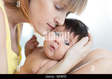 Portrait of happy mother and baby Stock Photo