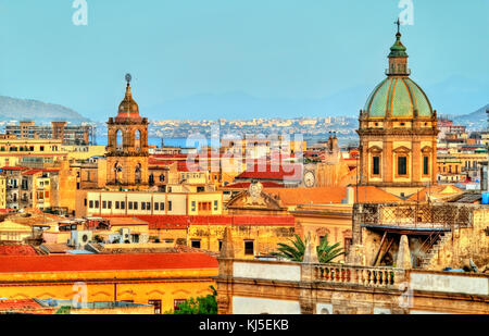 Palermo as seen from the roof of the Cathedral - Sicily Stock Photo
