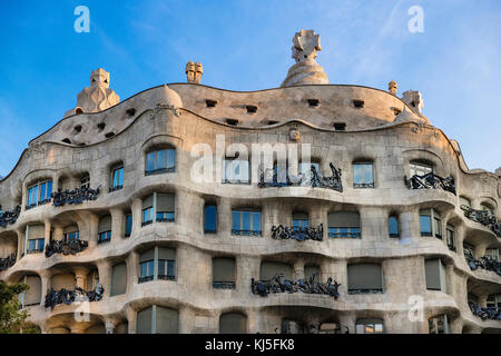 La Pedrera, Casa Milà house designed by Antonio Gaudi, Barcelona, Spain. Stock Photo