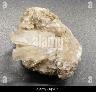 A sample of Gypsum, a soft sulphate mineral composed of calcium sulphate dihydrate, with the chemical formula CaSO?·2H?O. Dated 20th Century Stock Photo