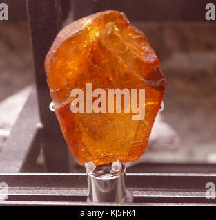 Sample of Amber. Amber is a fossilized tree resin. Dated 21st Century Stock Photo