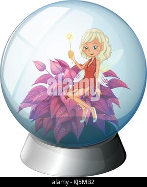 Illustration of a dome with a fairy on a white background Stock Vector