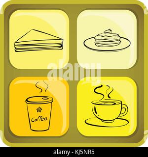 Illustration of the four snack icons on a white background Stock Vector