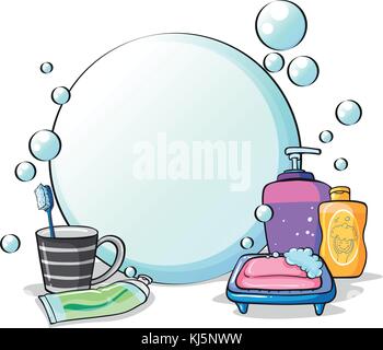 Illustration of the things needed for grooming on a white background Stock Vector