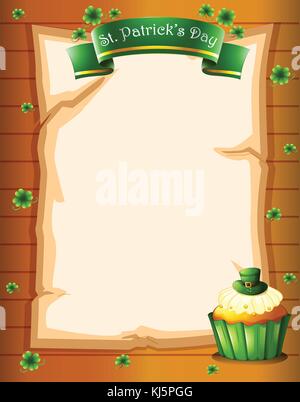 Illustration of a stationery with the symbols of St. Patrick's day Stock Vector