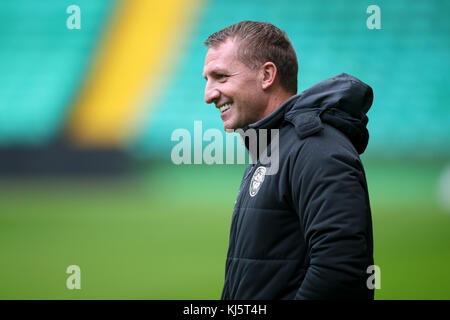 Celtic manager Brendan Rodgers during the training session at Celtic Park, Glasgow. Stock Photo