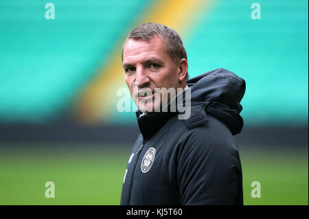 Celtic manager Brendan Rodgers during the training session at Celtic Park, Glasgow. PRESS ASSOCIATION Photo. Picture date: Tuesday November 21, 2017. See PA story SOCCER Celtic. Photo credit should read: Jane Barlow/PA Wire Stock Photo