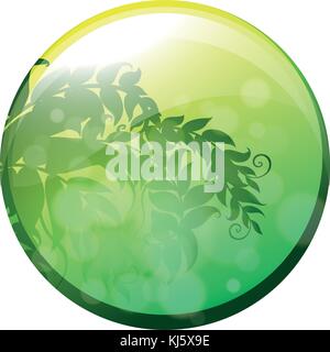 Illustration of a circle with leaves inside on a white background Stock Vector