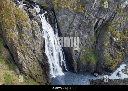 Voringsfossen Waterfall in Hordaland, Norway. Stock Photo
