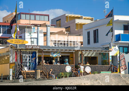 Surfer bar at the beach of El Medano, a popular surfer destination on Tenerife island, Canary islands, Spain Stock Photo
