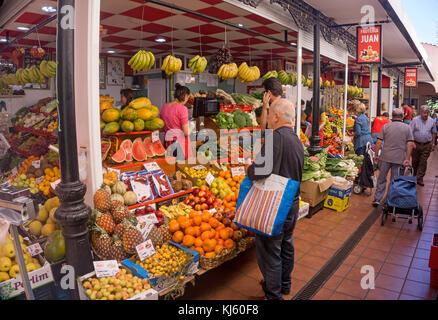 Canarian specialities, shops at Mercado Nuestra Senora de Africa, town market at Santa Cruz de Tenerife, Tenerife island, Canary island, Spain Stock Photo