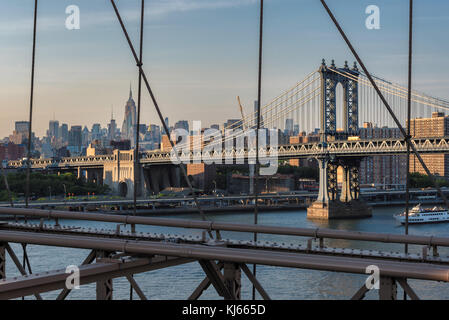 New York City skyline with Manhattan Bridge Stock Photo