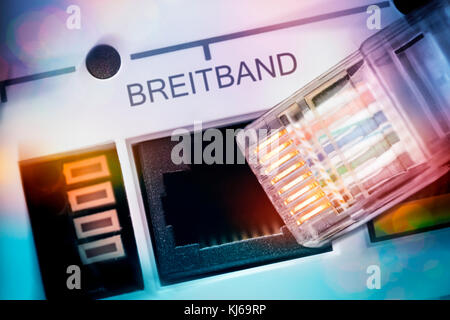 Internet cable, high-speed Internet, broadband Internet access Stock Photo