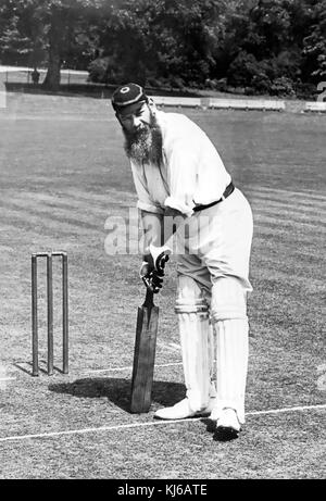 W.G.GRACE (1848-1915) English cricketer about 1890 in the cap colours of Marylebone Cricket Club Stock Photo