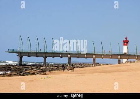 Pier and Lighthouse; Umhlanga Rocks; KwaZulu Natal; South Africa. Stock Photo