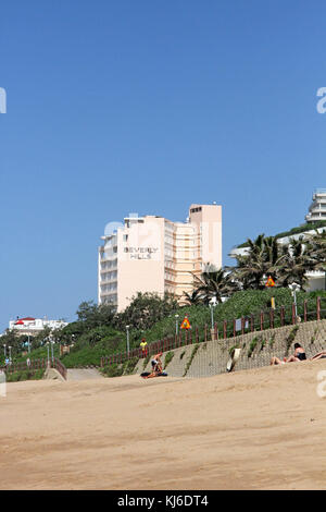 The Beverly Hills Hotel, view from beach, Umhlanga Rocks, KwaZulu Natal, South Africa. Stock Photo