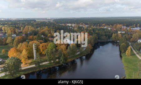 Ulbroka lake Aerial drone top view Latvia Stock Photo - Alamy