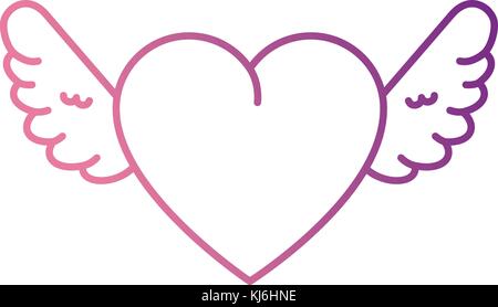 cute heart with wings isolated icon Stock Vector Image & Art - Alamy