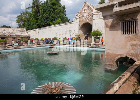 Bathing complex at the Taman Sari Water Castle, site of a former royal garden of the Sultanate of Yogyakarta, Java, Indonesia Stock Photo