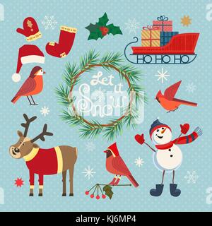 Set of holiday icons Stock Vector