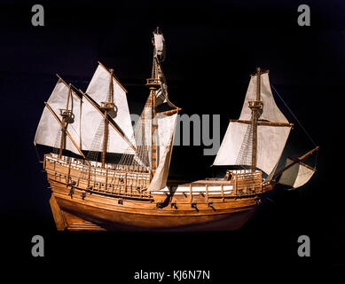 Model of the Mary Rose in the Mary Rose Museum, Portsmouth Historic Dockyard, Hampshire, England, UK Stock Photo