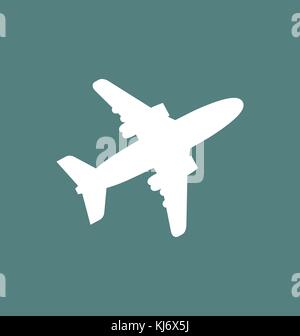 Plane icon / sign in flat style isolated. Airplane flight symbol for your web site, logo, app, UI design. Vector illustration. Stock Vector