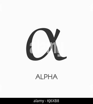 Alpha letter vector sign. Stock Vector