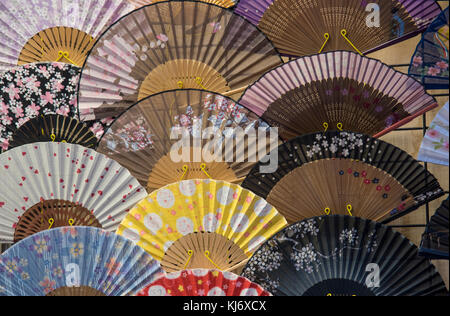 Japanese paper fan texture arragement Stock Photo