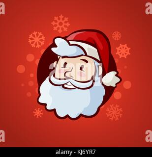 Happy Santa Claus. Christmas or New Year banner. Vector illustration